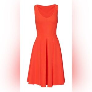 Chiara Boni- Deep Orange Fit-and-Flare Dress. Size US 6
